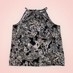 New York & Company dark paisley sleeveless top